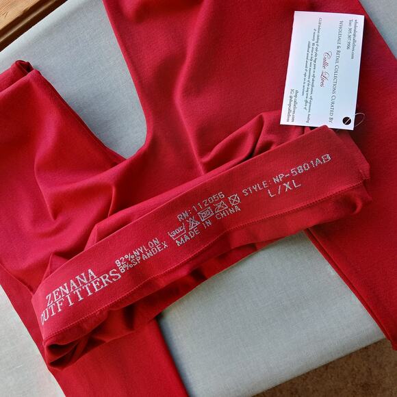 L/XL Callie Tamale: Red Hot Seamless Leggings Large XL footless elastic-free - Picture 5 of 9